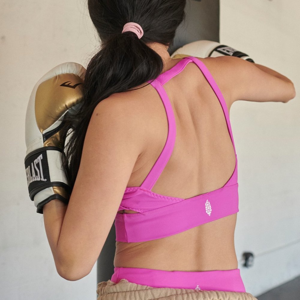 NWT FP Movement Solid Wave Rider Bra / Living Magenta